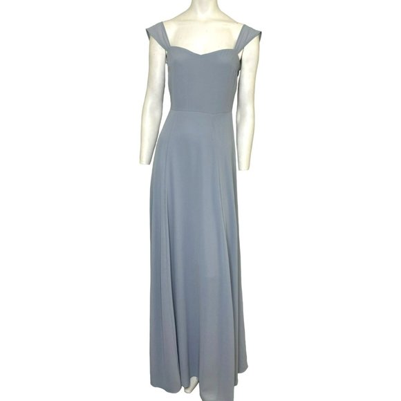 Dee Elly Sweetheart Neckline A-Line Maxi Gown Gray Size Medium NWT - Picture 1 of 2
